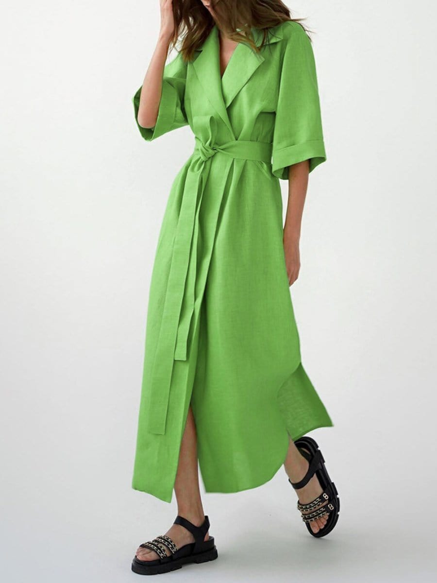 Belt Midi Dress - Fashionpara