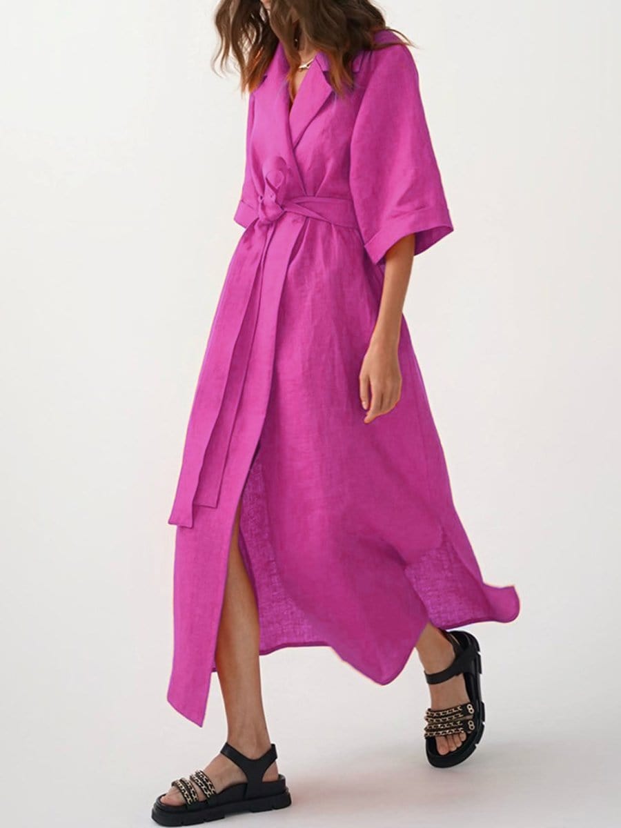 Belt Midi Dress - Fashionpara