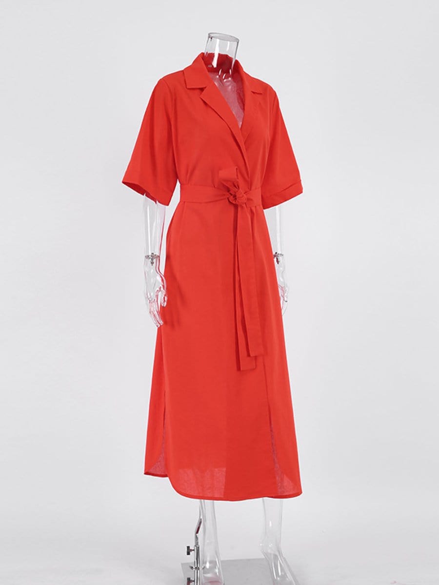 Belt Midi Dress - Fashionpara