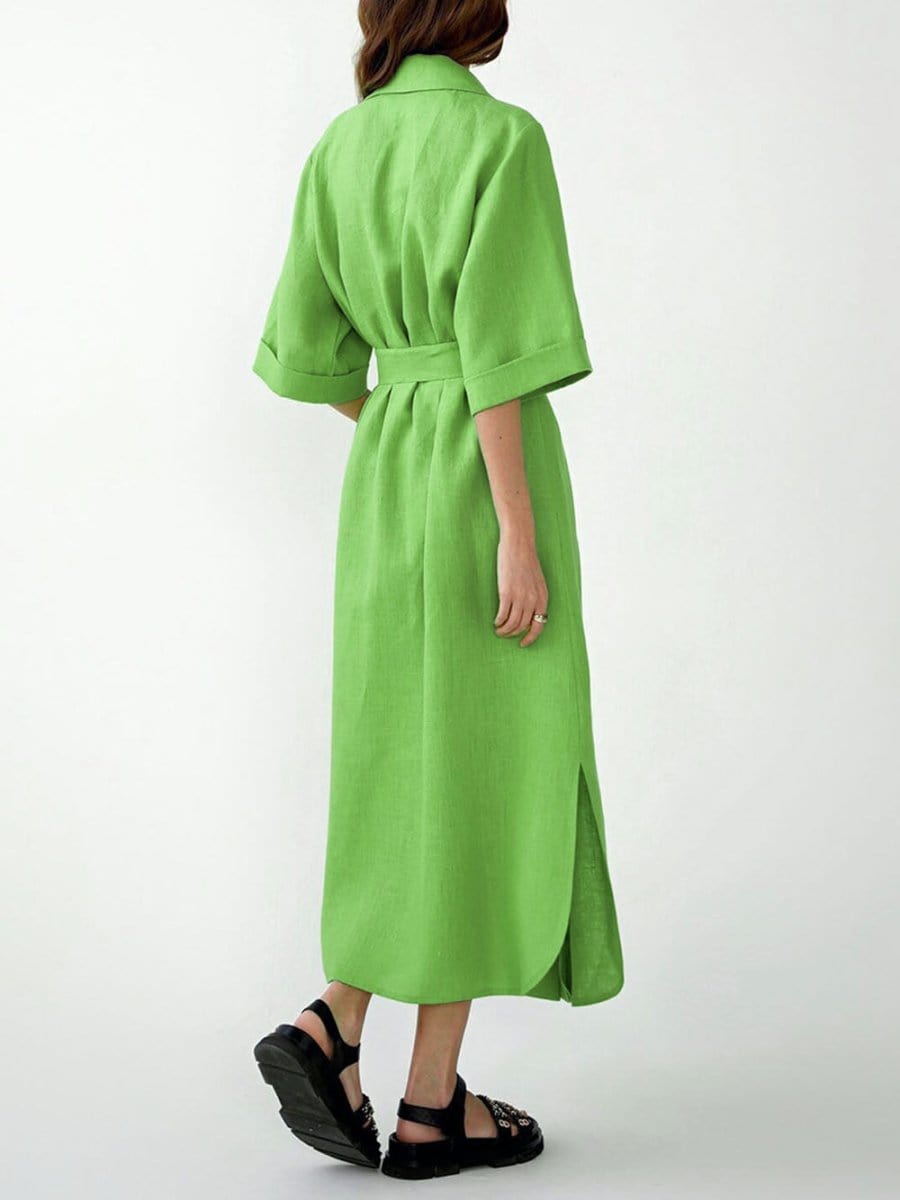 Belt Midi Dress - Fashionpara