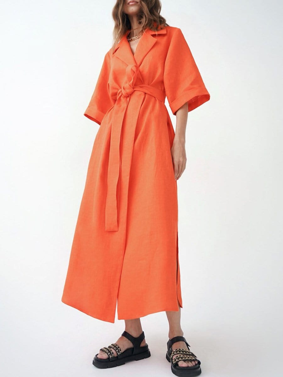 Belt Midi Dress - Fashionpara