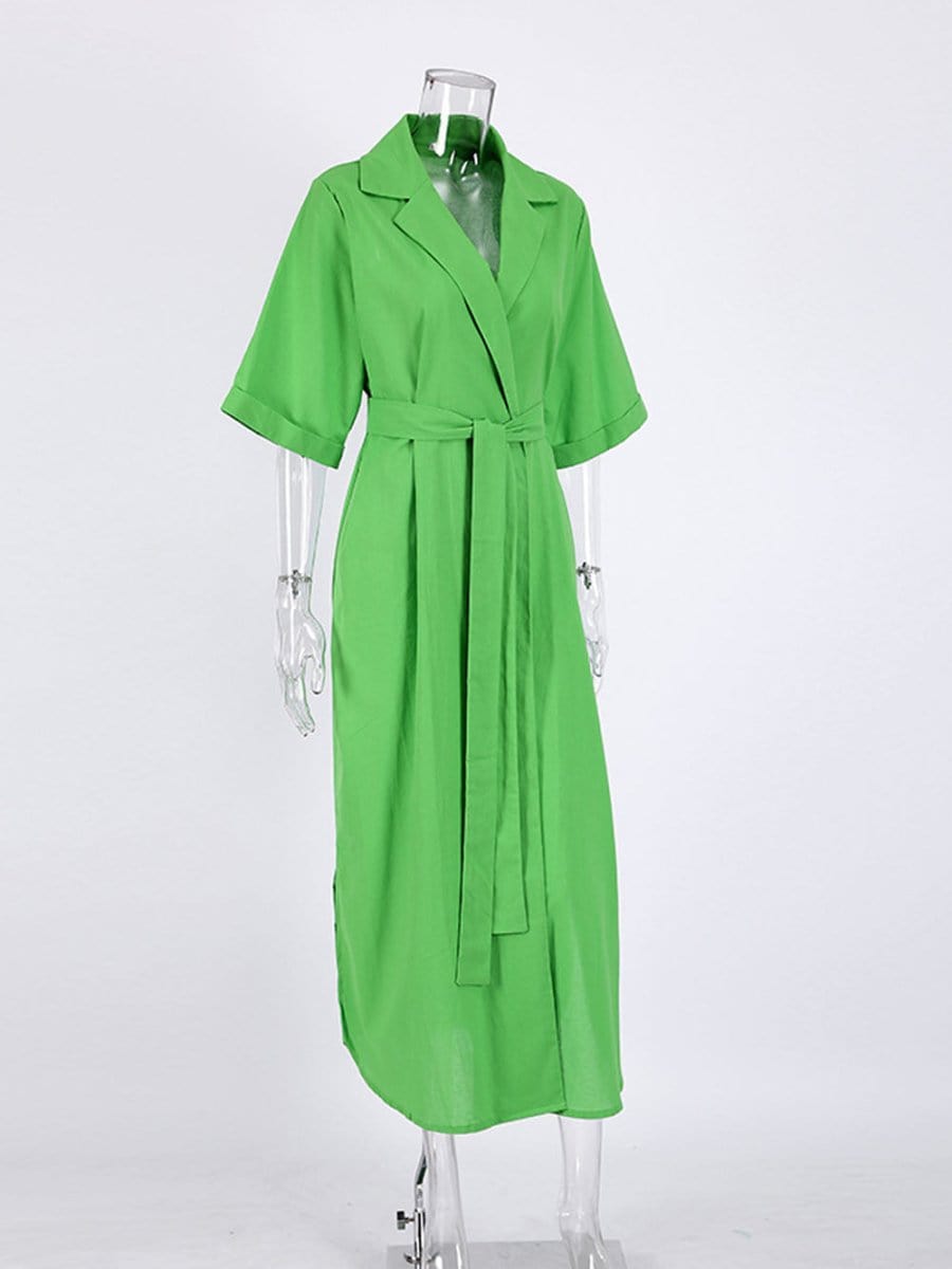 Belt Midi Dress - Fashionpara