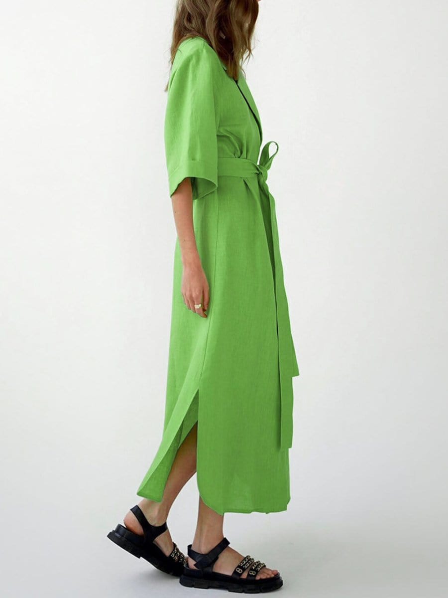 Belt Midi Dress - Fashionpara