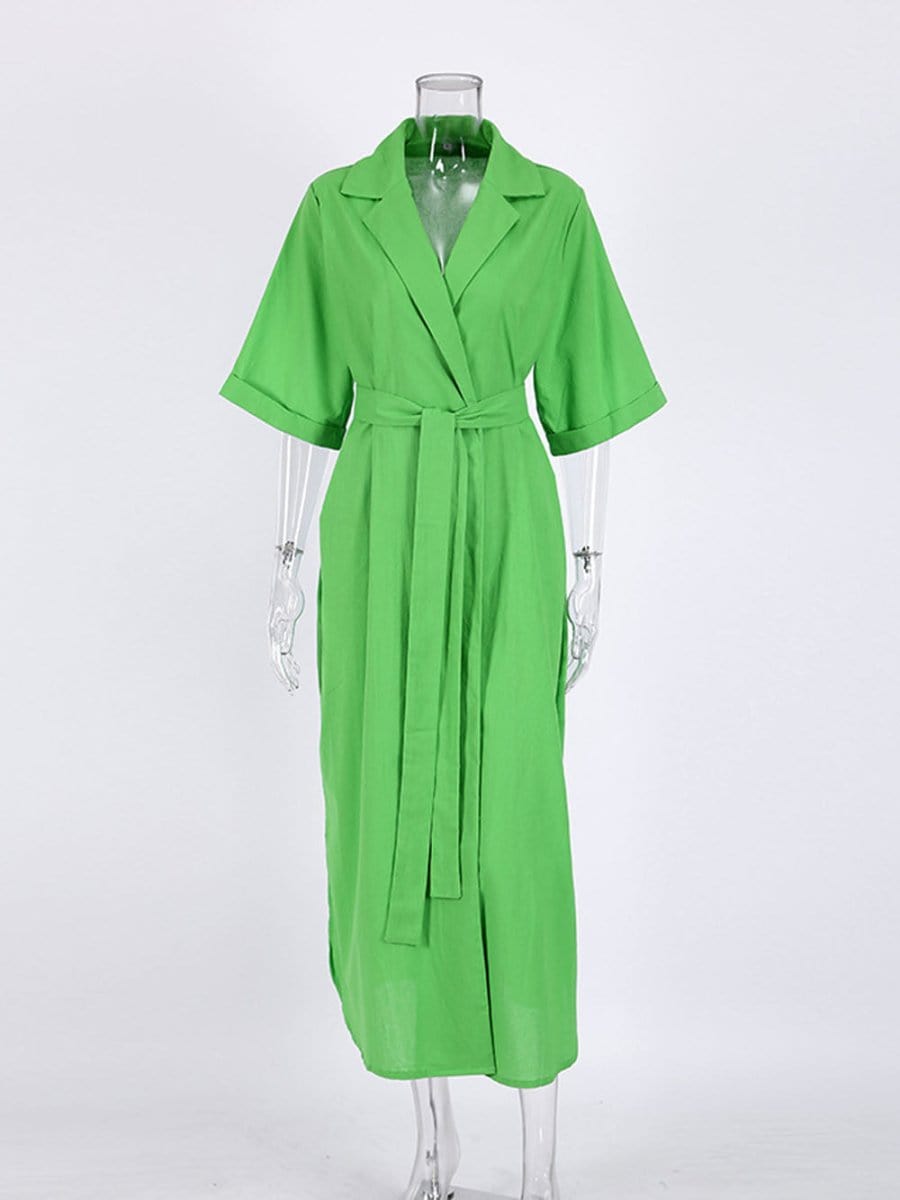 Belt Midi Dress - Fashionpara