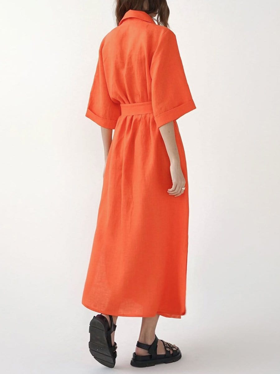 Belt Midi Dress - Fashionpara