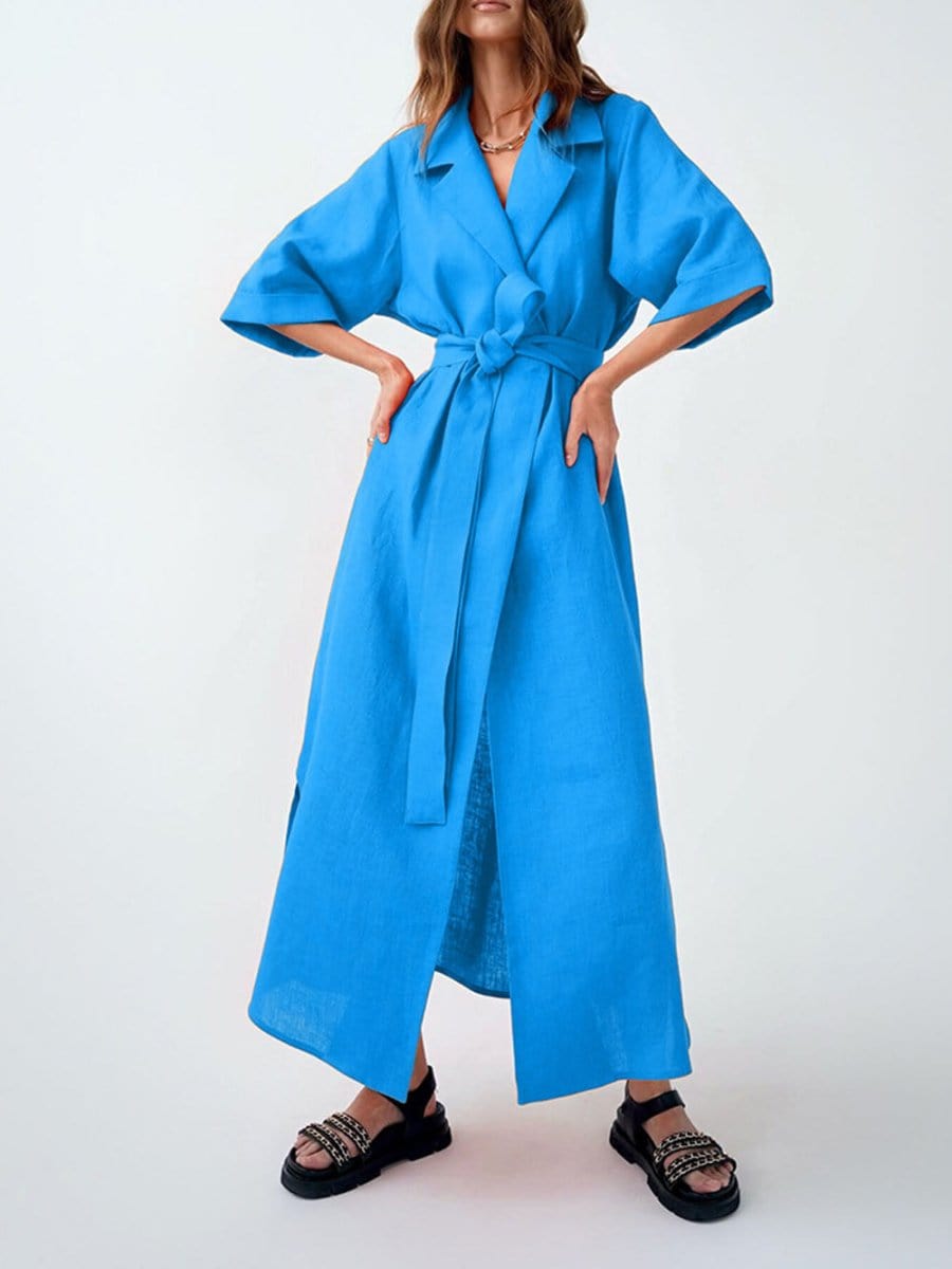 Belt Midi Dress - Fashionpara