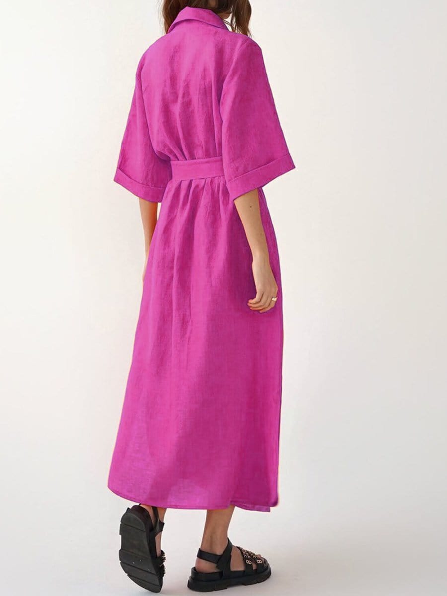 Belt Midi Dress - Fashionpara