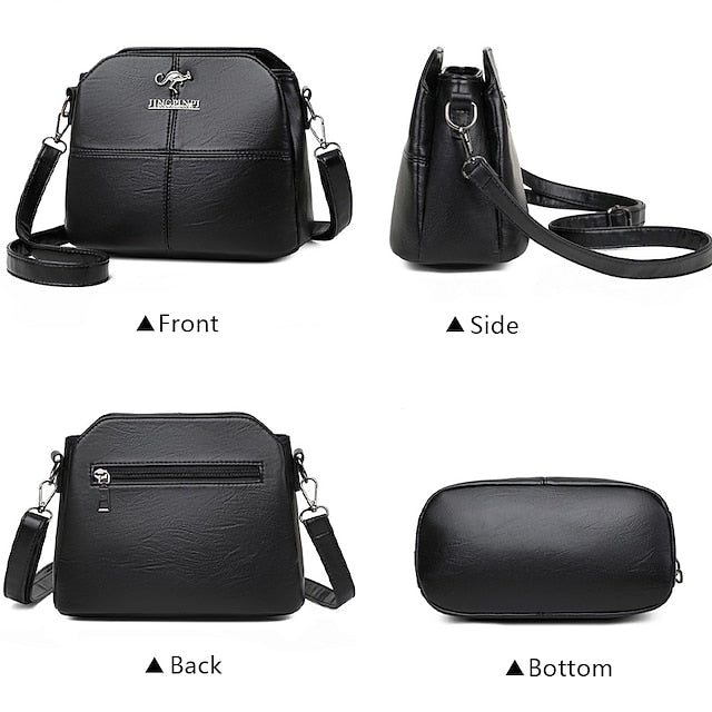 Leather Red Faux Crossbody Bag Small Minimalist