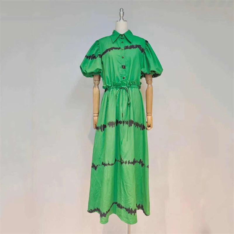 KittenAlarm - Phillipa Puff Sleeves Maxi Dress