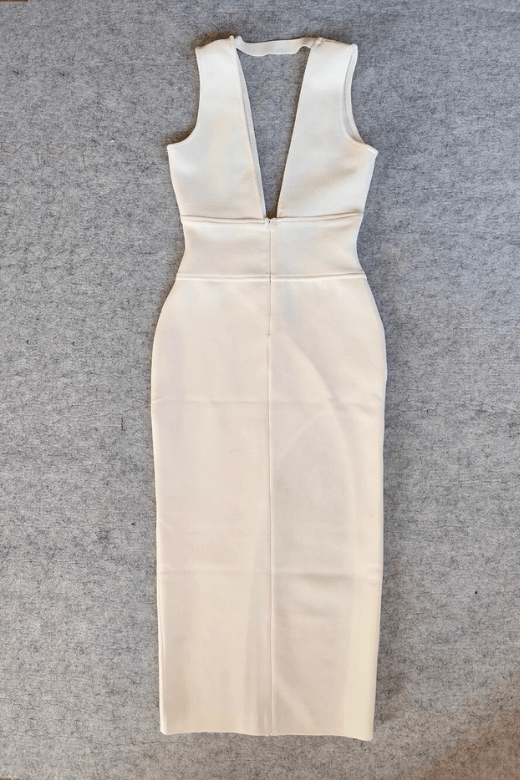 Pia Bandage Midi Dress - Pearl White - Fashionpara