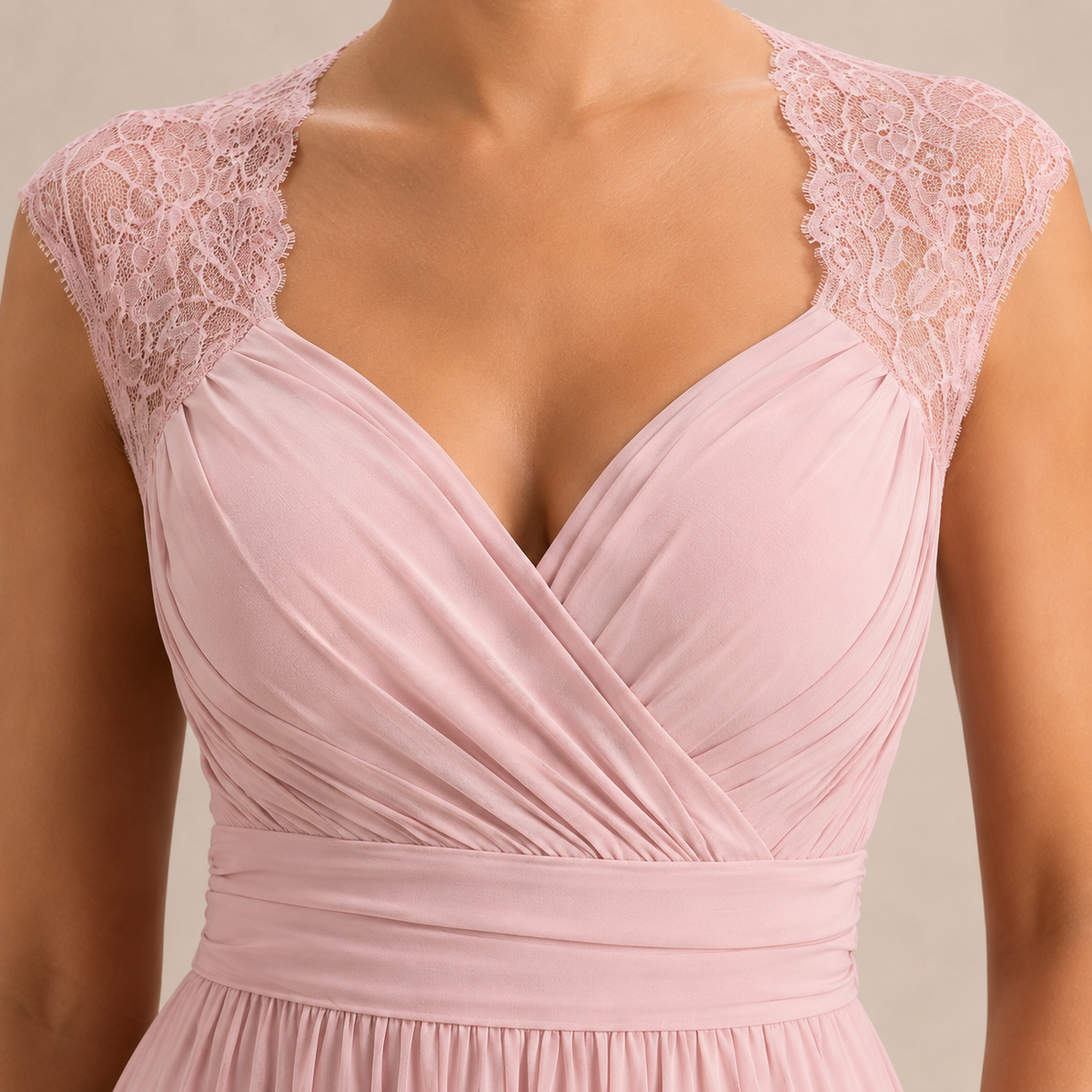 Sweetheart Cap Sleeve High Split Chiffon Maxi Gown 14
