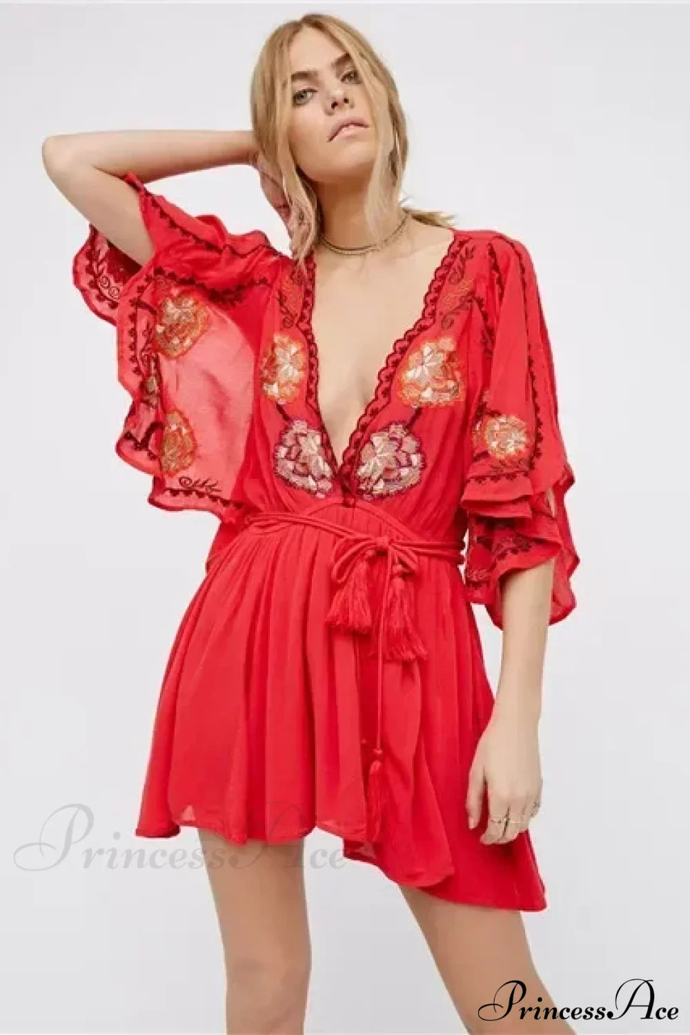Plus Size Button Up Chiffon Holiday Boho Dress