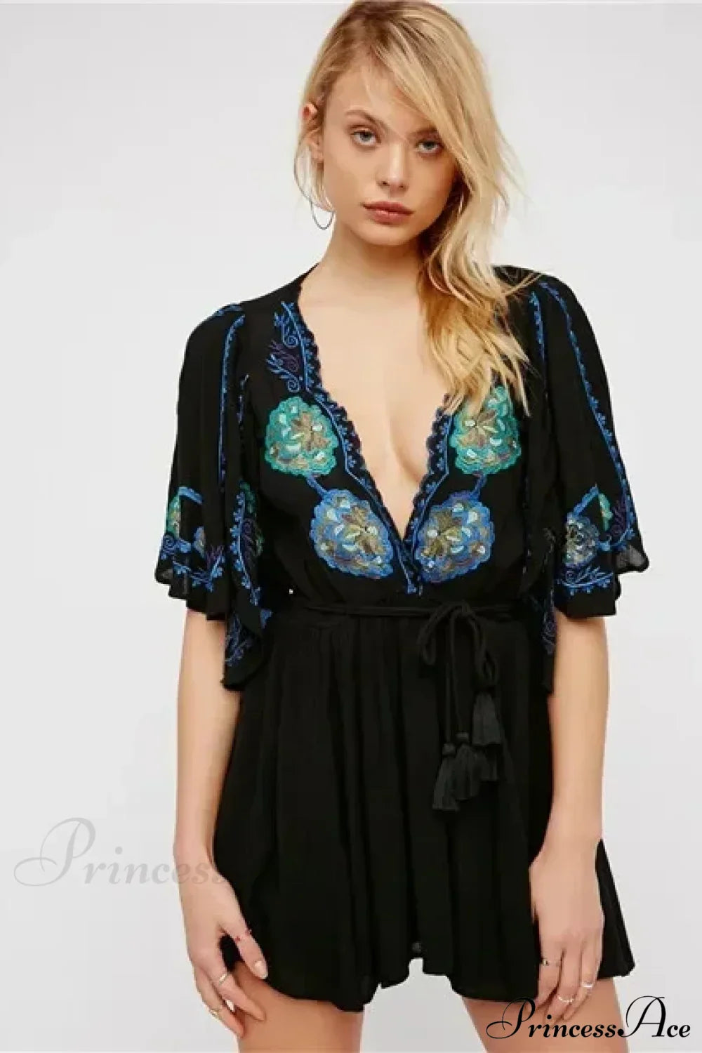 Plus Size Button Up Chiffon Holiday Boho Dress