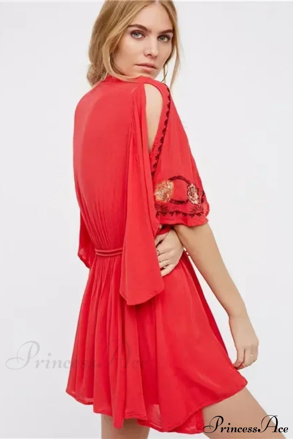 Plus Size Button Up Chiffon Holiday Boho Dress