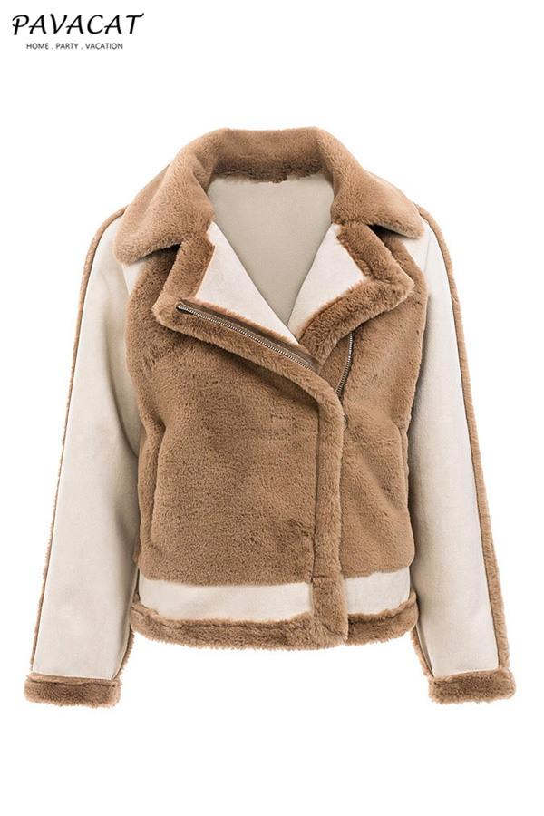 Luxurious Plush Faux Fur Zipper Jacket for Cozy Style