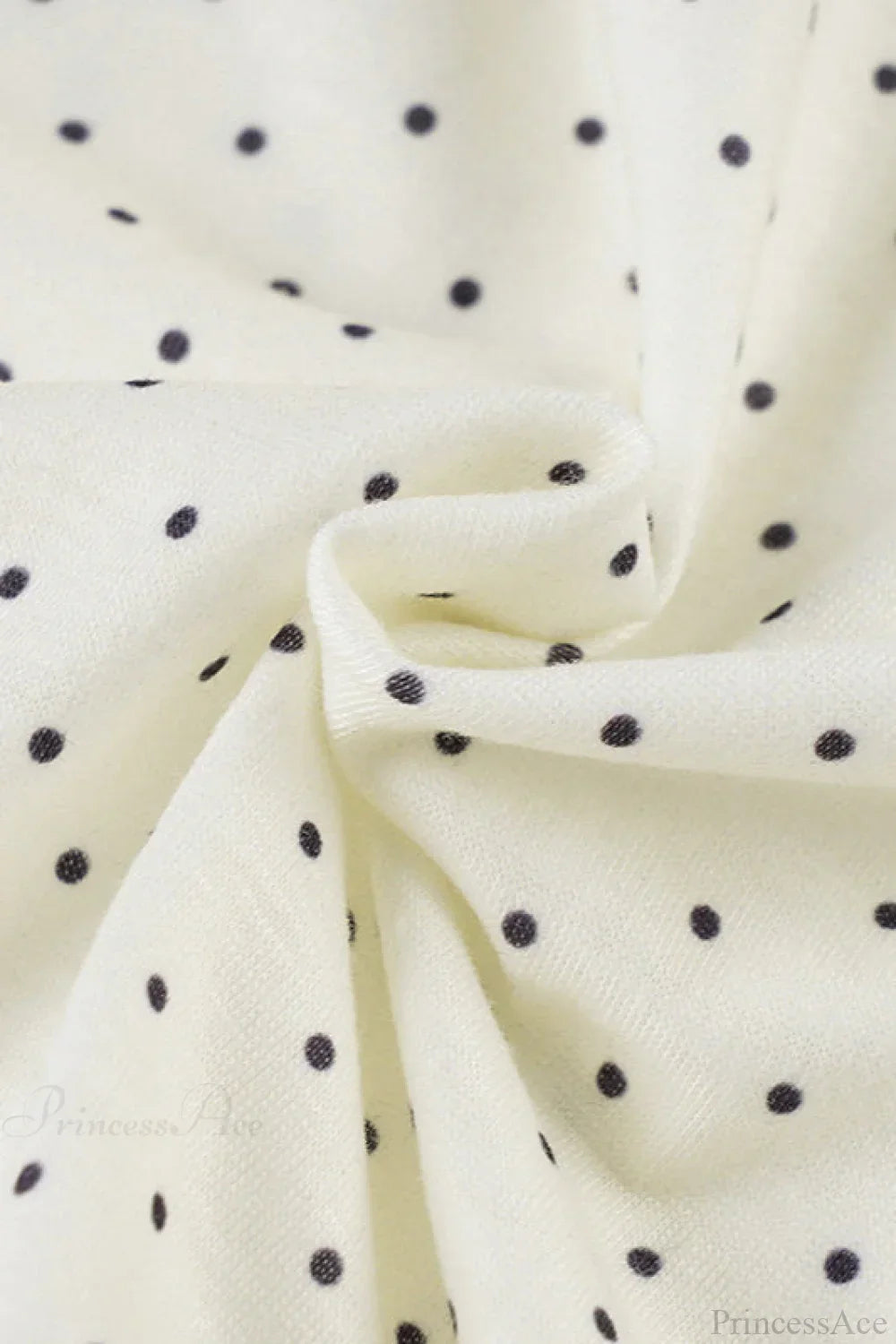 Polka Dot Bow Front Ruffle Fitted Long Sleeve Tee