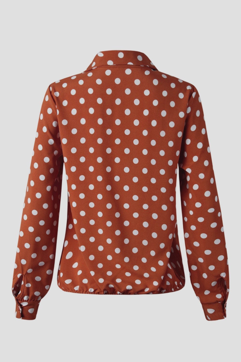 Polka Dot Notch Lapel Slim Shirt