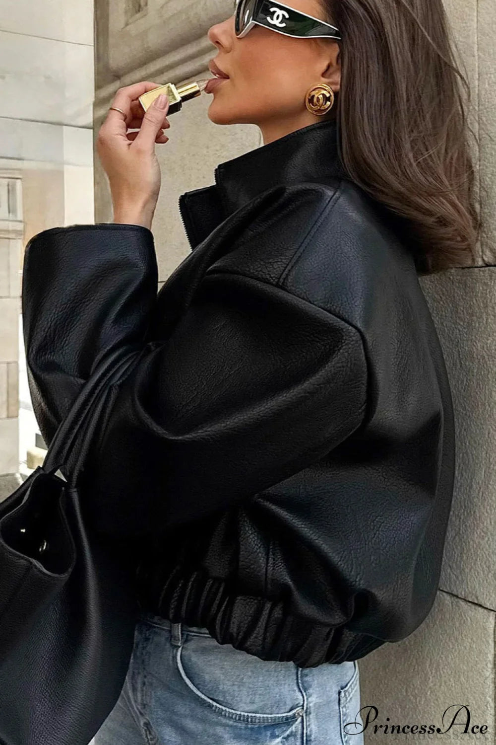 Elegant Black PU Leather Jacket for Stylish Comfort