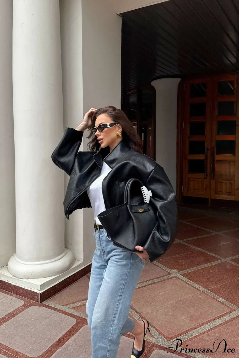 Elegant Black PU Leather Jacket for Stylish Comfort