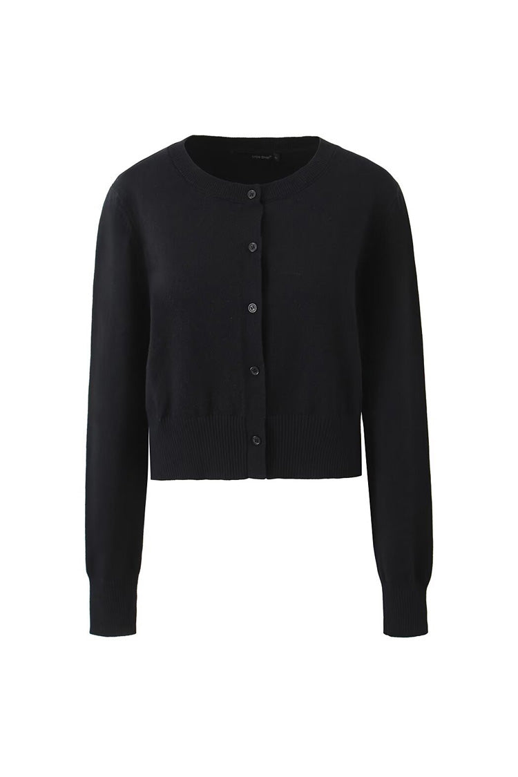 Rosedress Cropped Cardigan with Drop Shoulders and Buttons