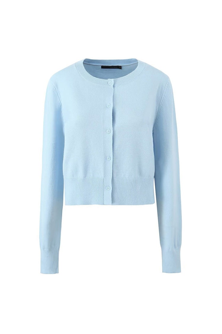 Rosedress Cropped Cardigan with Drop Shoulders and Buttons