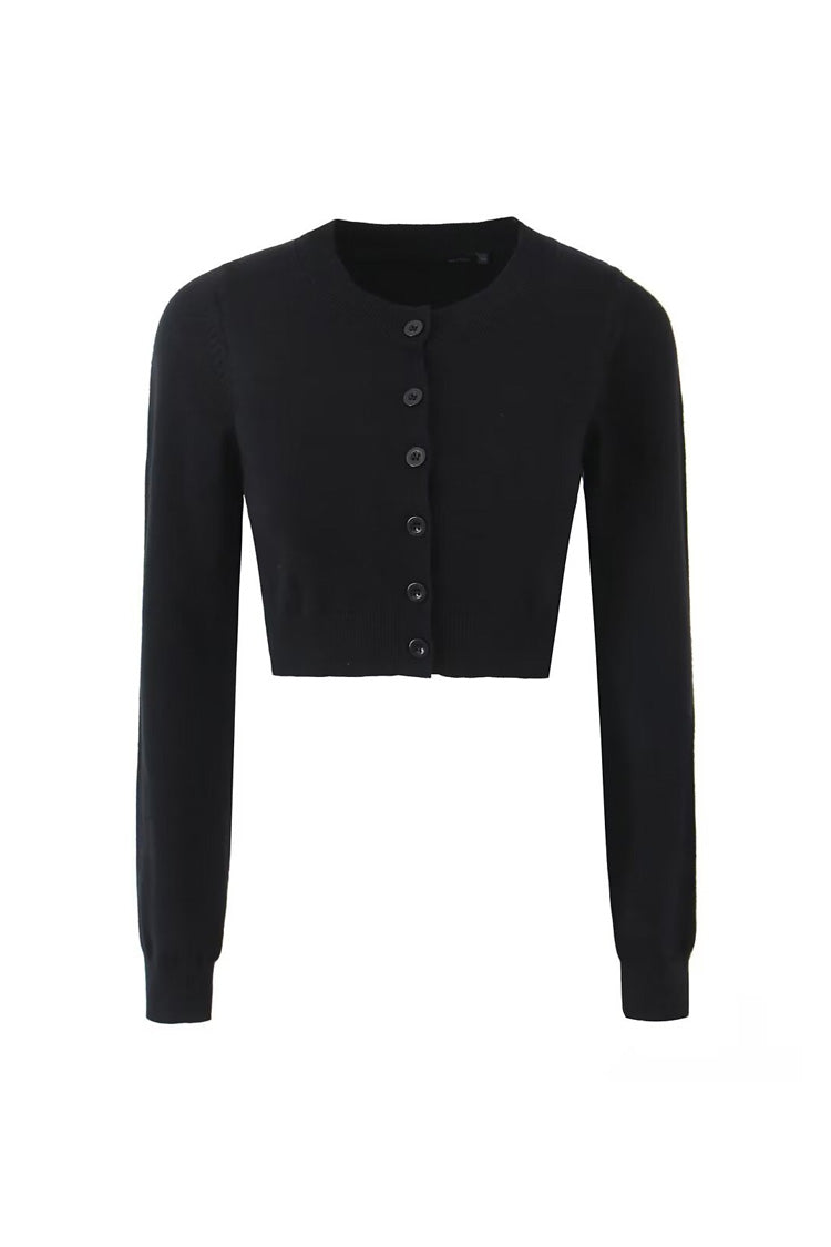 Rosedress Cropped Ribbed Knit Cardigan for Effortless Style