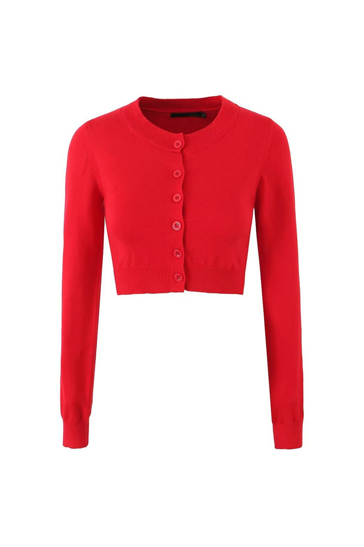 Rosedress Cropped Ribbed Knit Cardigan for Effortless Style