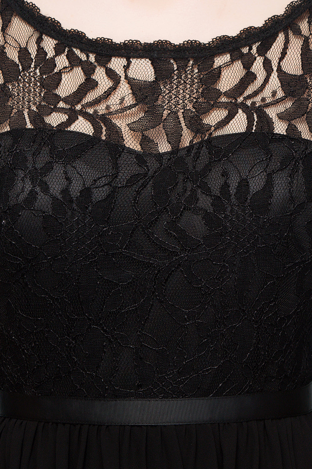 Pretty Scoop Sleeveless Black Lace Short Junior Bridesmaid Dresses - Fashionpara