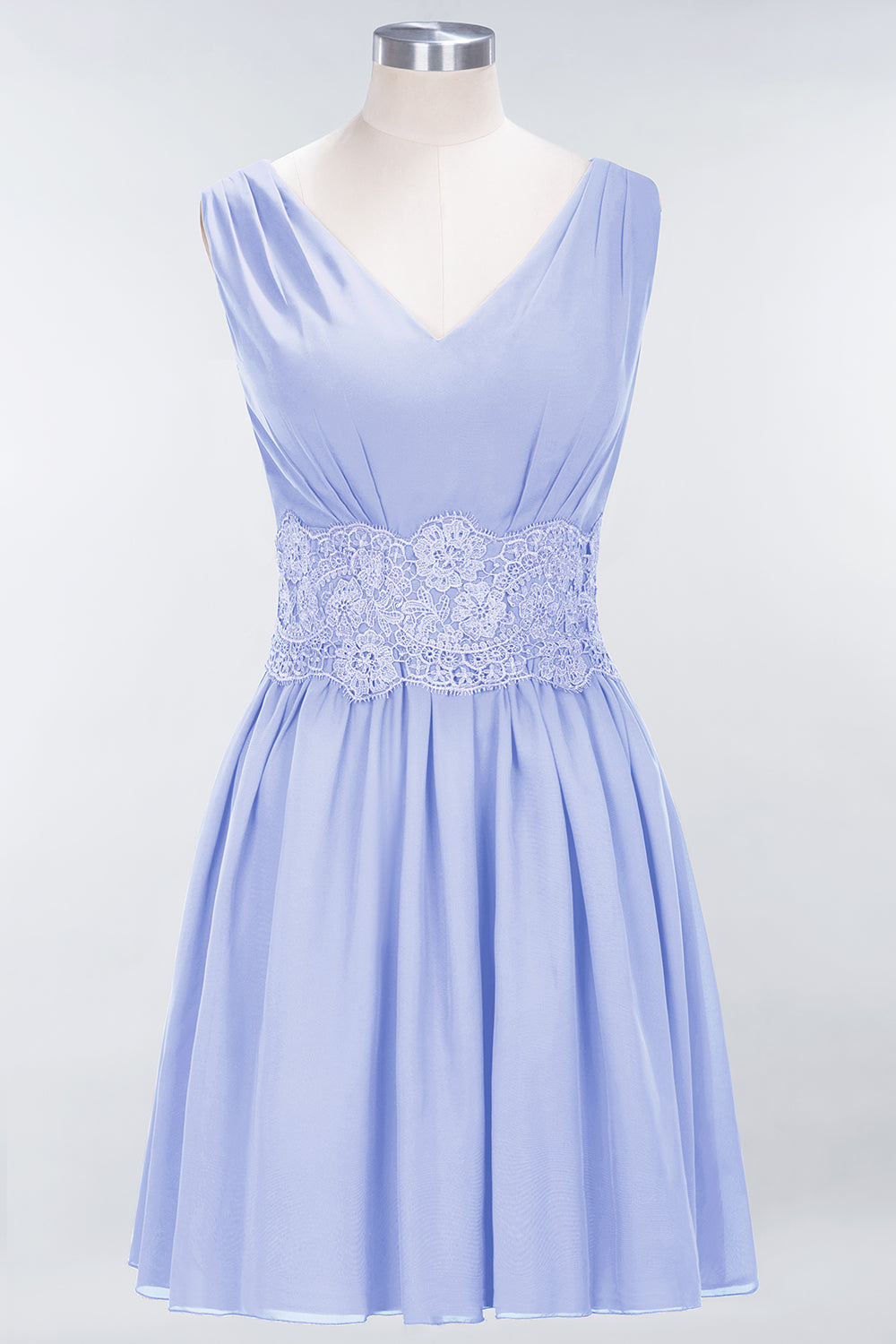 Pretty V-Neck Short Sleeveless Lace Bridesmaid dresses - Fashionpara