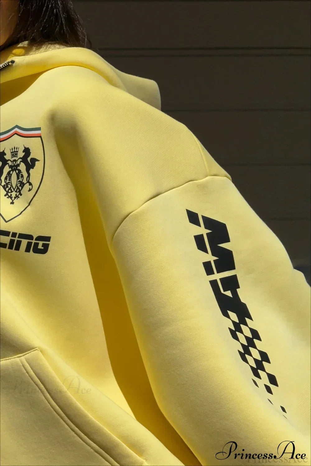 Printed Oversized Zip Hoodie 5