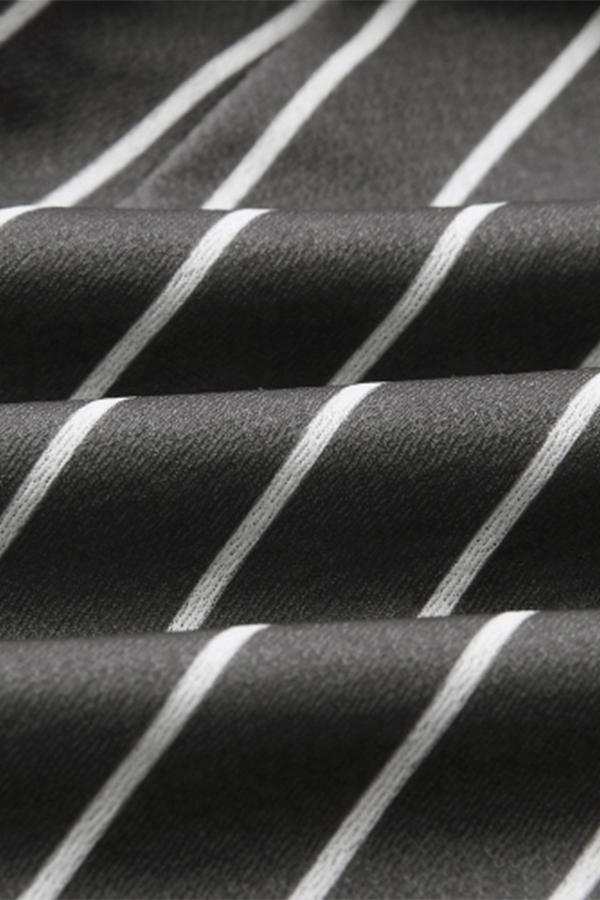 Printed Striped Pocket Shorts With Belt