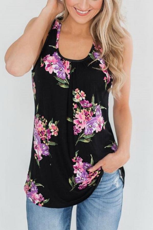 Printed T-shirt With Round Collar