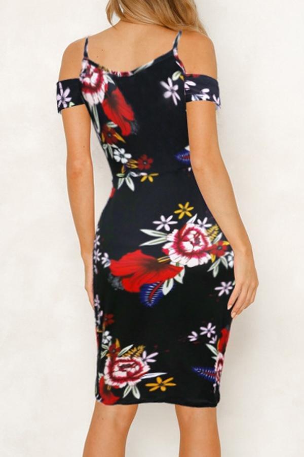 Printing Condole Belt Dress