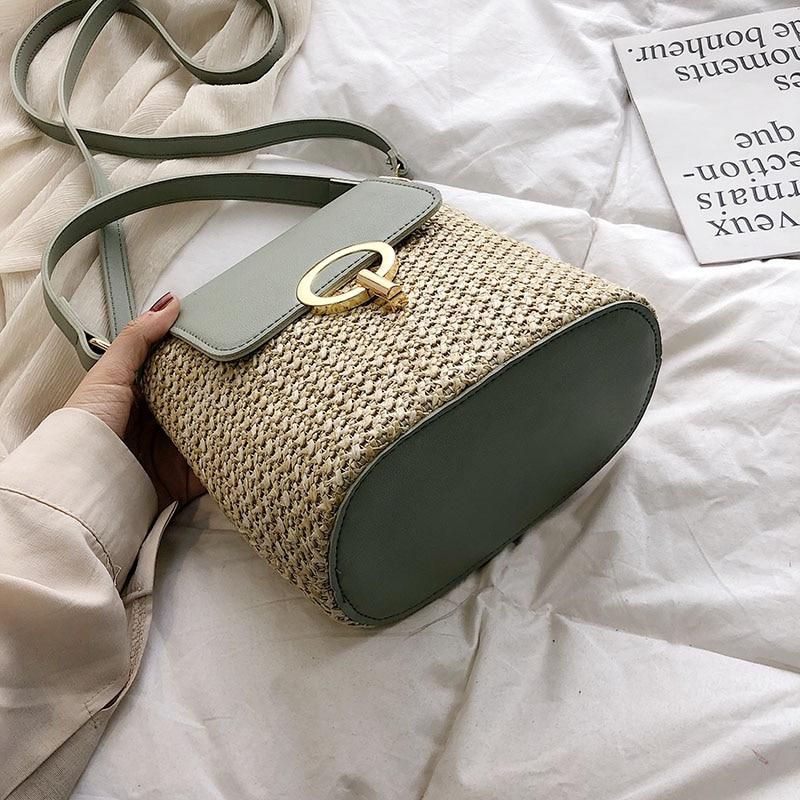 Marni Straw Bucket Crossbody Bag