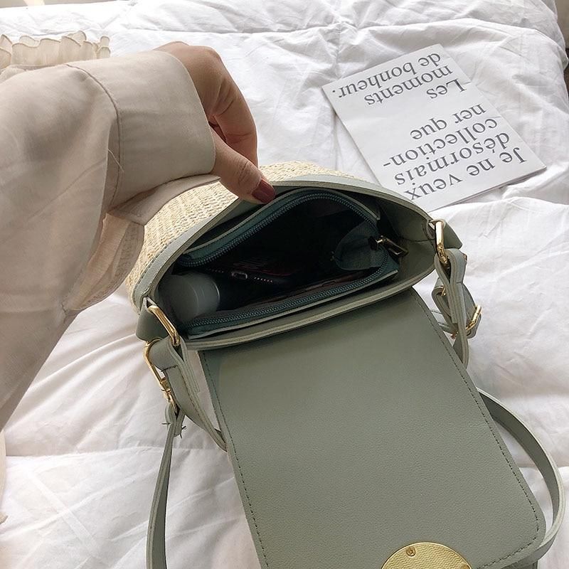 Marni Straw Bucket Crossbody Bag