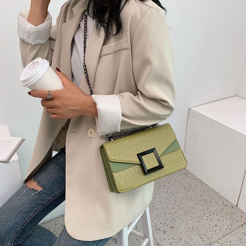 Mala Croc Effect Chain Crossbody Bag
