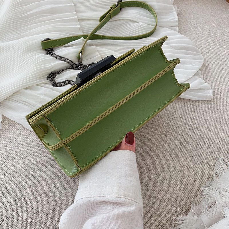 Mala Croc Effect Chain Crossbody Bag