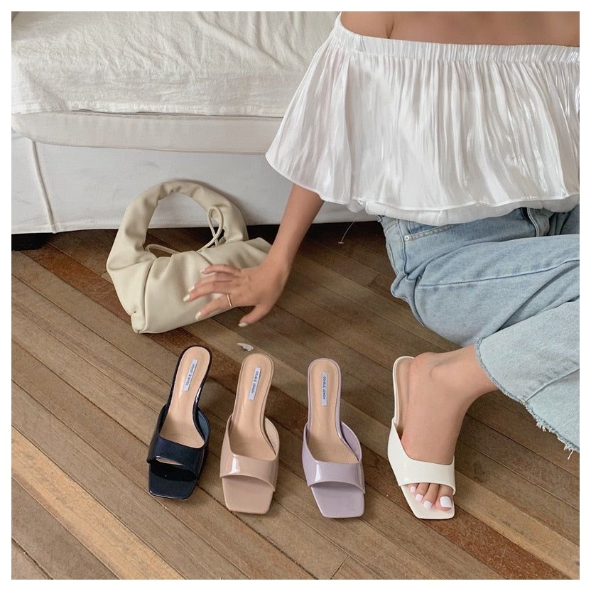Monae Kitten Heeled Slide Sandals