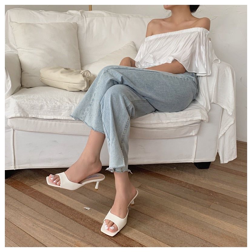 Monae Kitten Heeled Slide Sandals