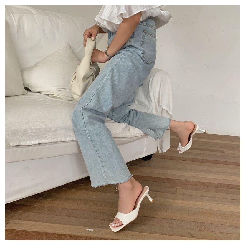 Monae Kitten Heeled Slide Sandals