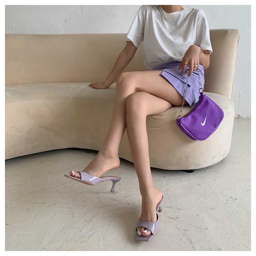 Monae Kitten Heeled Slide Sandals