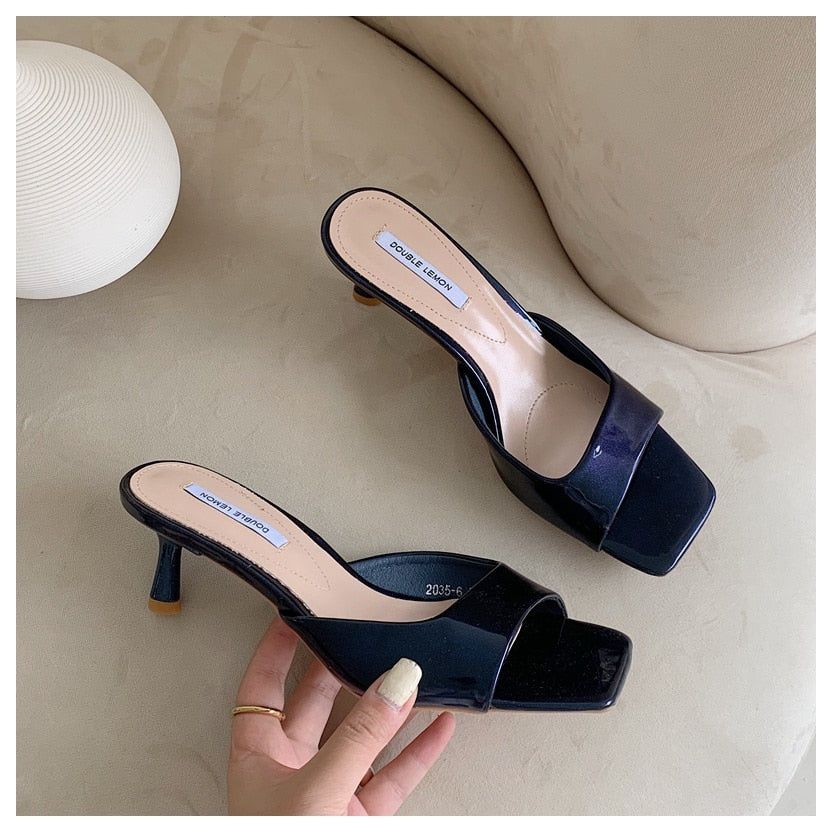 Monae Kitten Heeled Slide Sandals