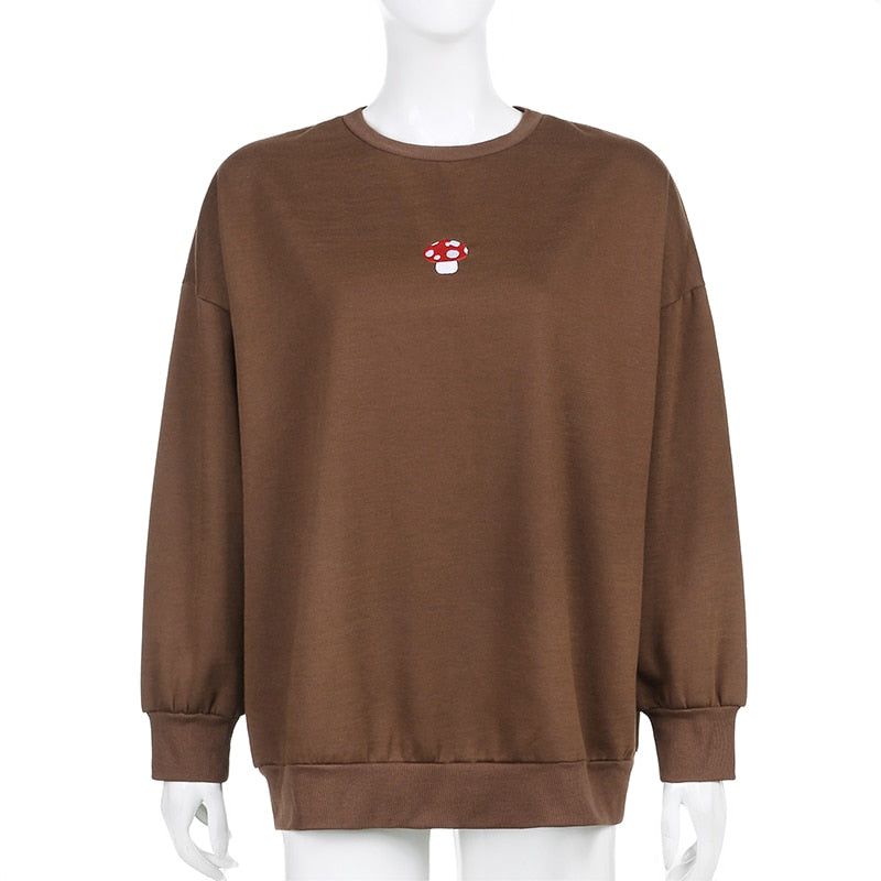 Sarolta Mushroom Embroidery Sweatshirt