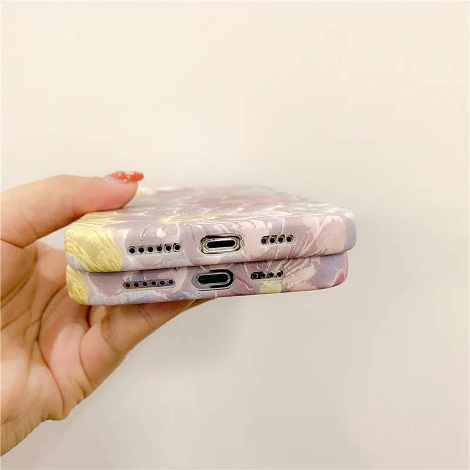 Personality Floral Printed Drop-Proof Apple Phone Liquid Silicone Cover Cases