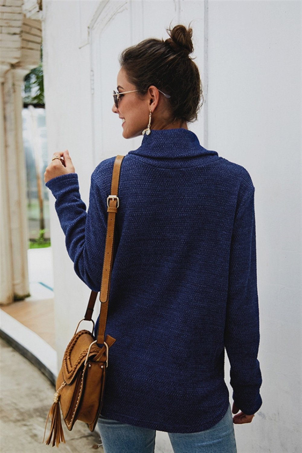 RadyRin High Neck Twist Sweater for Sophisticated Style