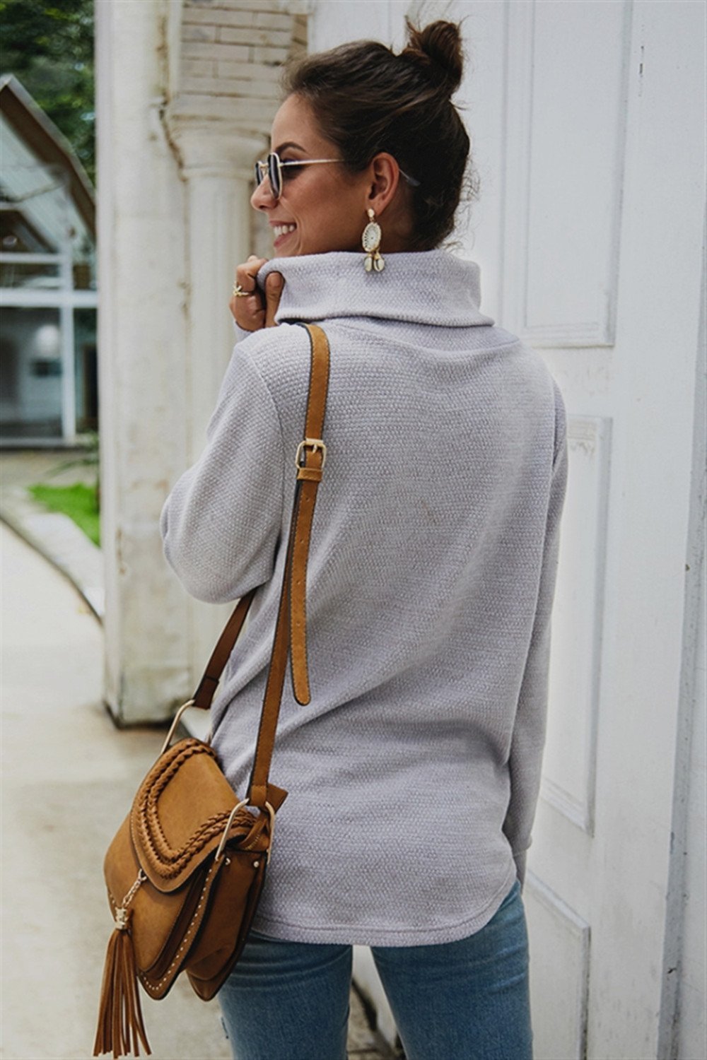 RadyRin High Neck Twist Sweater for Sophisticated Style