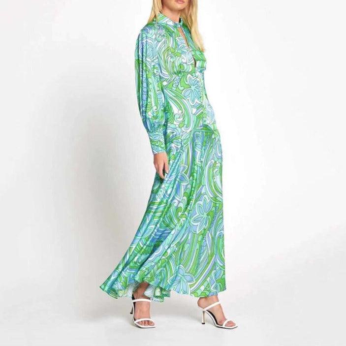KittenAlarm - Purlie Keyhole Floral Maxi Dress