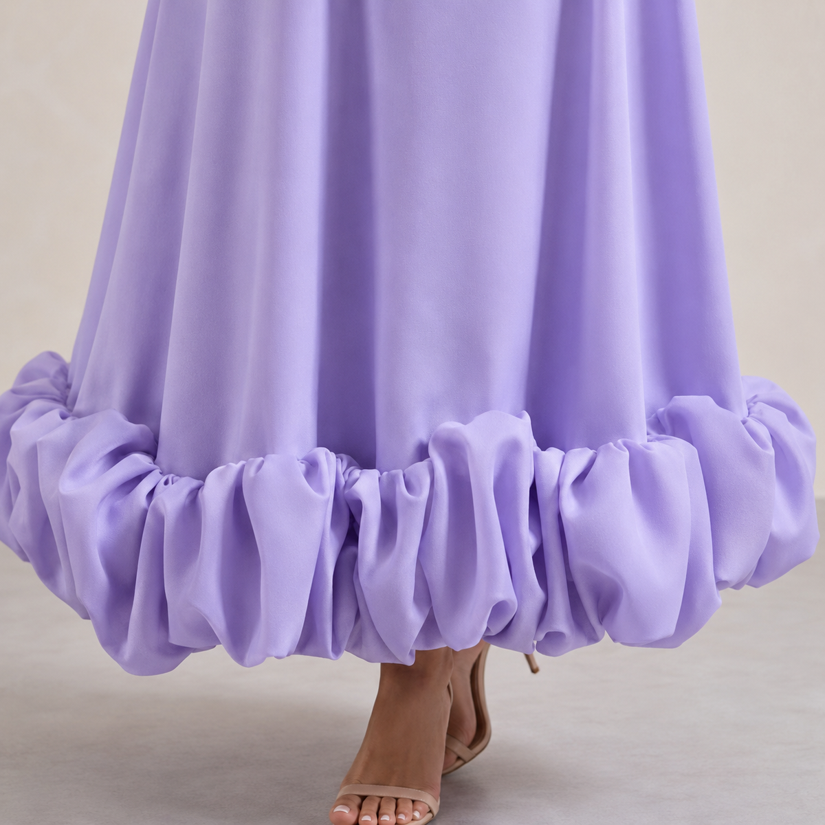 Scoop Neck Strappy Ruffle Hem A-Line Midi Dress 17