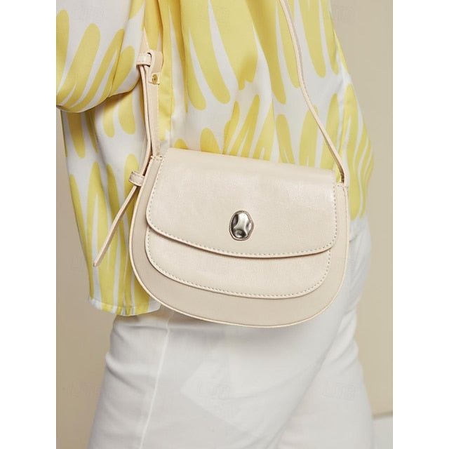 White Bag Leather Chic for Small Stylish Shoulder - Women