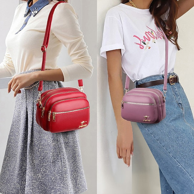 Leather Bag Dome Crossbody Shoulder PU